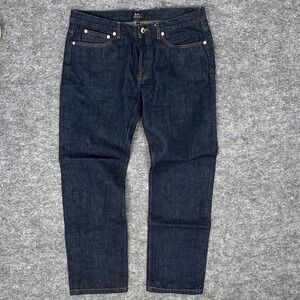 APC Mens Selvedge Denim Jeans 34x29 Dark Wash Petit Standard